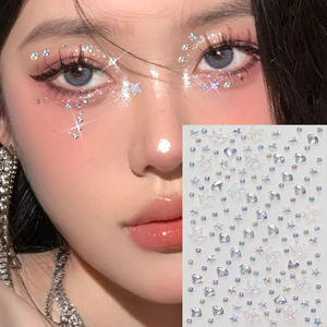 Autocollants de maquillage en <span class=keywords><strong>diamant</strong></span>, autocollants de perles 3D scintillants et colorés, bijoux, décoration pour les yeux et le visage, décoration de maquillage DIY pour festival de musique - Product Image 1