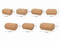 Boîte à hamburger rectangulaire extra longue en kraft, 181x96mm, avec couvercle à clapet, conteneur à hamburger en carton ondulé fin de 58mm, vente en gros