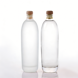 Botella de Licor de Cristal Blanco Ovalada al por Mayor, Botella de Vino, Botella de Ginebra Tónica de 500 ml con Tapón de Corcho - Product Image 2