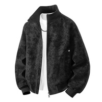 Blouson rétro en daim PU à capuche et col montant pour homme, coupe ample, grande taille, résistant à l'usure, tendance, printemps/automne, pour le marché international