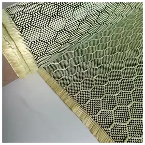 240g tecido de mistura de Kevlar de fibra de carbono para capacete de motocicleta surfboard hexagonal de futebol amarelo