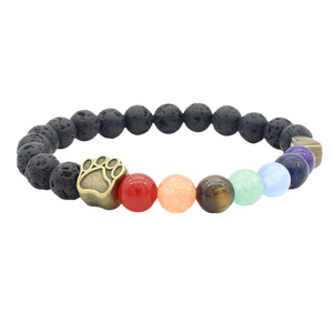 Bracciale Vintage con 7 Chakra in Agata per Guarigione, Yoga, Meditazione, Diffusore Elastico per Uomo e Donna ST048 - Product Image 2