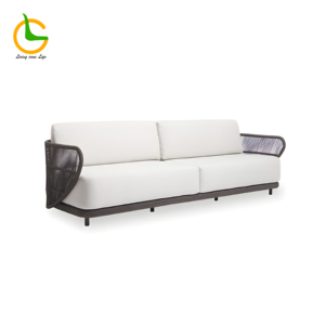 Sang Trọng Hiện Đại Phong Cách Ngoài Trời Sofa Set Mây Mía <span class=keywords><strong>Wicker</strong></span> Nhôm Cho Phòng Khách Sạn Công Viên-Cho Sân Sau Ban Công Patio - Product Image 4