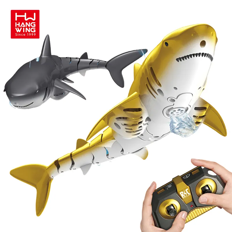 HW से खिलौने 2.4G रिमोट कंट्रोल पानी जेट शार्क पशु मॉडलिंग नाव गर्मियों में आउटडोर आर सी रेडियो इलेक्ट्रिक जहाज सेट उपहार बच्चों के लिए