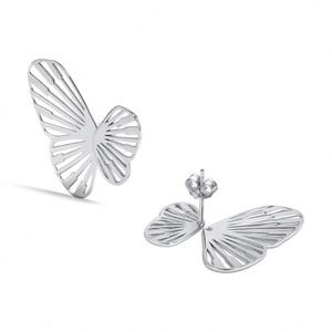 Pendientes de Mariposa con Diseño Minimalista Moderno de Plata de Ley 925 con Baño de Rodio, Novedad de Dylam - Product Image 1