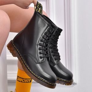 Bottes montantes unisexes les plus vendues pour couples, à semelle épaisse, en cuir, à lacets, antidérapantes, style britannique, toutes saisons - Product Image 6