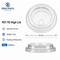 Offre Spéciale – Couvercles en plastique PET transparent de 95 mm, design dôme plat ou motif ours, personnalisables pour café, bubble tea et boissons froides