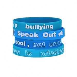 Pulsera de Silicona Anti-Bullying a la Moda, con Diseño Juvenil y Frase Impresa, Personalizable con Logotipo para Eventos - Product Image 6