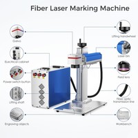 Máquina de Marcado Láser de Fibra Opcional MOPA para Grabado de Anillos y Pulseras de Plata y Oro, Estructura Dividida, 60W