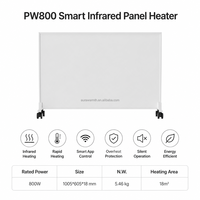 Panneau chauffant en cristal de carbone OEM, autoportant, mural, plafonnier, commande WiFi, étanche IP44, chauffage infrarouge intelligent 800W