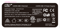 Adaptateur d'alimentation médical GaN 24V10A 240W IEC60601 pour passerelle audio-vidéo, PoE, station de travail industrielle, affichage de signalisation
