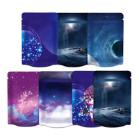 En stock 35 paquets anti-odeur 3.5g de sacs en mylar emballage holographique en mylar 500mg emballage de collation de bonbons 3.5 emballage comestible