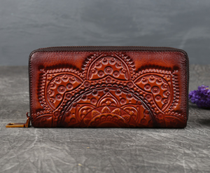Vintage Women <strong>Wallet</strong> Women's Embossed Real <strong>Leather</strong> <strong>Wallet</strong> Handbag <strong>Leather</strong> Purse <strong>Wallet</strong> Women - Product Image 5