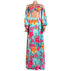 Venta caliente ST2347 Conjunto de dos piezas Top de tubo estampado sexy europeo y americano <span class=keywords><strong>con</strong></span> escote Halter para trajes de club nocturno - Product Image 4