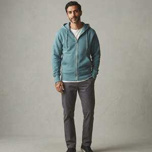Full Zip Hoodie for Men 100% Cotton Winter Sweatshirt with Hooded Fleece Custom Zipper Quick Dry Breathable - Product Image 1
