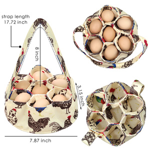 Canvas <b>Basket</b> <b>for</b> Gathering Fresh Eggs with 7 Pouches Farmhouse <b>Storage</b> Bag Collecting <b>Basket</b> - Product Image 3