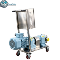 Pompe à lobes de qualité alimentaire avec contrôle de fréquence variable, pompe à rotor portable en acier inoxydable pour la manipulation de matériaux visqueux