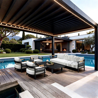 Pergola en aluminium avec toit réglable, imperméable, écologique, durable, autoportante, couverture de patio, protection solaire bioclimatique, jardin