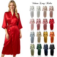 Robes longues de luxe en satin de soie pour femmes, manches trois quarts, peignoir de spa pour mariage, robes de mariée et de demoiselles d'honneur, vêtements de nuit