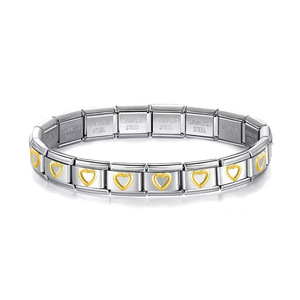 Venta caliente pulsera de corazón de acero inoxidable diseño de mariposa italiana DIY pentagrama joyería de mano para la moda para aniversarios - Product Image 4