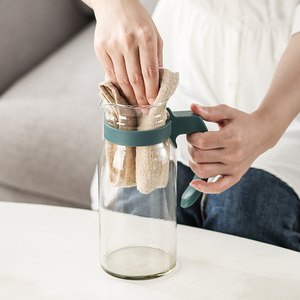 Hot bán biểu tượng tùy chỉnh 1100ml nước giải khát <span class=keywords><strong>Jug</strong></span> thủy tinh chịu nhiệt nước bình với nắp nhựa xử lý cho đồ uống lạnh trà ấm - Product Image 5