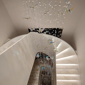 Décoration suspendue FireLux personnalisée en cristal, papillon et perles, design américain, <span class=keywords><strong>lustre</strong></span> pour salon et mariage - Product Image 2