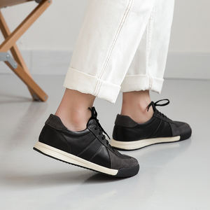 Sneakers en cuir véritable noir pour homme, étiquette privée personnalisée, chaussures décontractées pour homme et femme, sneakers confortables - Product Image 4