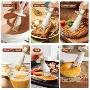 Glass Oil Dispenser Bottle Cooking <b>BBQ</b> Vinegar Sauce Grill Frying Kitchen Oil Container with Silicone Basting Pastry Brush - Product Image 5
