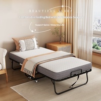 Vente en gros fabricant : Lit pliant convertible en canapé, avec matelas épaissi et structure en treillis d'acier détachable, rotatif, pour la maison et la sieste, modèle d'exportation