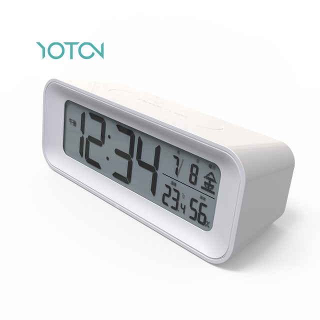 LCD Display RCC Digital Desktop Alarm Clock Temperature Humidity Indoor Calendar Wall Clock Battery Power Desk Table Clocks