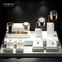 Présentoir à bijoux multifonctionnel FORTE en cuir PU pour comptoir et vitrine, ensemble personnalisé