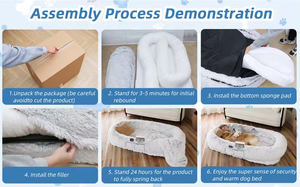 人大狗宠物蓬松矫形可洗成人尺寸巨型大型人类狗床 - Product Image 4