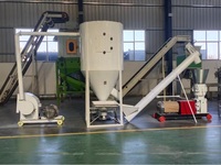 Máquina de Pellets de Alimento para Pollos de Alta Calidad, Línea de Producción de Pellets de Alimento de 1 Tonelada/Hora para Aves de Corral, Ganado, Ovejas, Pequeñas Fábricas de Alimento