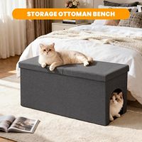 Boîte à litière pour chat cachée personnalisée de qualité supérieure, résistante aux chiens, meuble ottoman, pour un usage intérieur, avec couvercle, pour que les humains et les animaux partagent l'espace