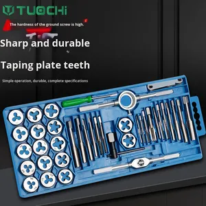 Tap and Die <strong>Set</strong> 12-Piece Hardware <strong>Tools</strong> Hand Tap Wrench Round Die <strong>Reamer</strong> <strong>Set</strong> Metric and Imperial - Product Image 5