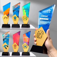 Trophée personnalisé en cristal K9, plaque en aluminium creuse créative, trophée imprimé en couleur, cadeaux de récompense pour entreprises, trophée sportif