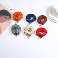 Sangle de ceinture de luxe en cuir PU uni 1,2*120cm pour sac à bandoulière femme, accessoires réglables, bandoulière fine avec fermoir métallique