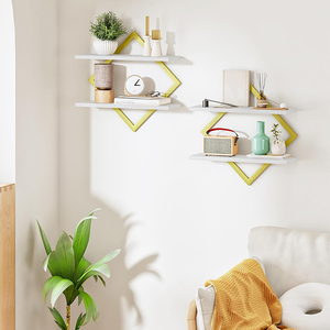 Ensemble d'étagères flottantes en bois 2 pièces, <span class=keywords><strong>rangement</strong></span> mural écologique pour la maison, le salon, la chambre à coucher, la cuisine, le bureau et la salle de bain - Product Image 6