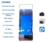 Photomaton portable nouvelle génération de 70 pouces avec écran tactile intelligent, cadre LED et impression thermique rapide