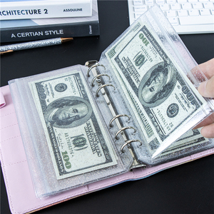 A5 A6 A7 <strong>Binder</strong> Pocket Flat Sealing Double Pockets <strong>Cash</strong> <strong>Stuffing</strong> Envelopes Clear Glitter PVC Zip Pouch for 6 Ring <strong>Binder</strong> Planner - Product Image 6