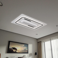 Ventilateur de plafond moderne moderne à LED avec télécommande Forme carrée Ventilation domestique Ventilateur d'extraction Corps en fer Conception Bldc