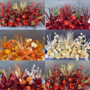 Xi Peptide Composition florale de mariage en fleurs de soie, avec support de 1,3 m et vase pilier de 40 cm, pour décoration, guide de chemin et présentation artistique - Product Image 3