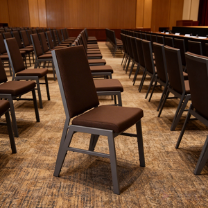 Chaise de conférence robuste à structure en fer empilable avec éponge haute densité pour salle de réunion, chaise de banquet - Product Image 6