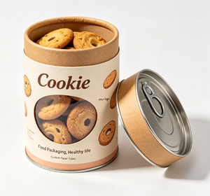 Custom Paper Tube Cookie Packaging with Window Craft Paper Food Grade Round Cylinder Recyclable Four-Color Printing - Product Image 5