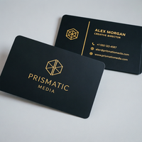 Tarjeta de Visita con Corte Troquelado, Impresa Personalizada, Papel de Lujo con Relieve en Dorado