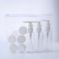 Ensemble de flacons de voyage étanches avec sac, distributeurs de cosmétiques portables et rechargeables pour articles de toilette