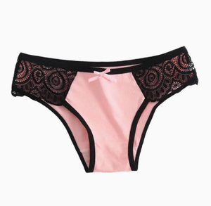 Braguitas de bikini de encaje para mujer, transpirables, sin costuras, mezcla de algodón, tiro medio, con lazo, para uso diario - Product Image 2