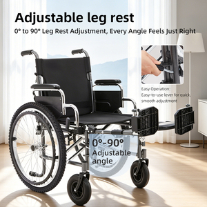 Factory Hot sale big size 51cm Lightweight folding steel Manual Wheelchair <b>for</b> <b>Disabled</b> - Product Image 5