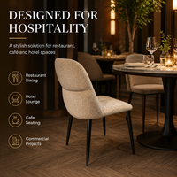 Chaise de salle à manger moderne de luxe en bouclette, rembourrage doux, dossier incurvé, qualité commerciale, mobilier pour hôtel et restaurant