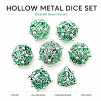 Dés à Jouer Polyédriques Sphériques Faits Main en Métal Creux Vert Argenté Dragon Perlé Écologique pour D&D (1 pièce)
